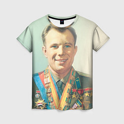 Женская футболка Гагарин в орденах