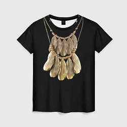 Женская футболка Золотые перья