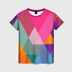 Женская футболка Разноцветные полигоны
