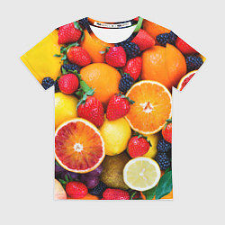 Футболка женская Мультифрукт, цвет: 3D-принт