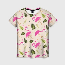 Женская футболка Нежный фламинго