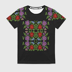 Футболка женская Вышивка 20, цвет: 3D-принт