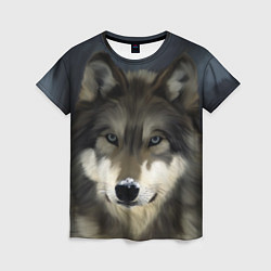 Женская футболка Зимний волк