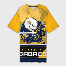 Футболка женская длинная Buffalo Sabres, цвет: 3D-принт