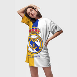 Футболка женская длинная Real Madrid CF, цвет: 3D-принт — фото 2