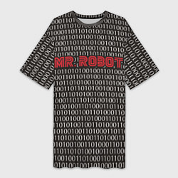 Футболка женская длинная Mr. Robot: Binary code, цвет: 3D-принт