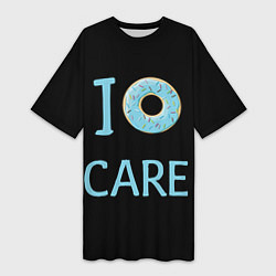 Футболка женская длинная I Donut care, цвет: 3D-принт