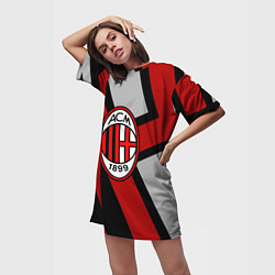 Футболка женская длинная Milan FC 1899, цвет: 3D-принт — фото 2