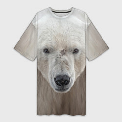Женская длинная футболка Белый медведь