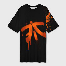 Футболка женская длинная Fnatic: Black collection, цвет: 3D-принт