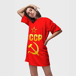 Футболка женская длинная СССР, цвет: 3D-принт — фото 2