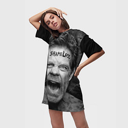 Футболка женская длинная Shameless Face, цвет: 3D-принт — фото 2