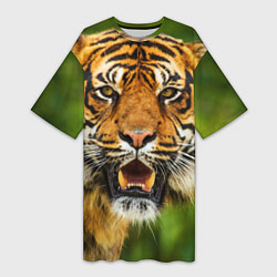 Женская длинная футболка Тигр