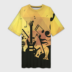 Женская длинная футболка Любовь к музыки