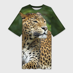 Женская длинная футболка Лик леопарда