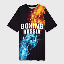 Футболка женская длинная Boxing Russia, цвет: 3D-принт