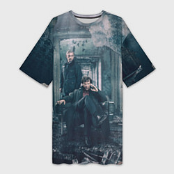 Женская длинная футболка Шерлок и Ватсон