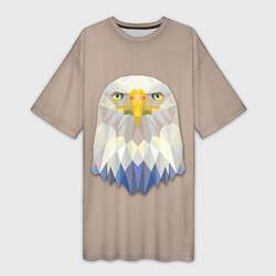 Футболка женская длинная Геометрический орел, цвет: 3D-принт