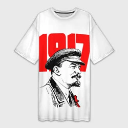 Женская длинная футболка Ленин 1917