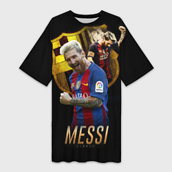 Футболка женская длинная Messi Star, цвет: 3D-принт