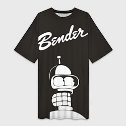 Футболка женская длинная Bender Retro, цвет: 3D-принт