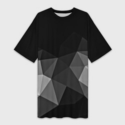 Футболка женская длинная Abstract gray, цвет: 3D-принт