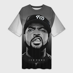 Футболка женская длинная Ice Cube: Gangsta, цвет: 3D-принт