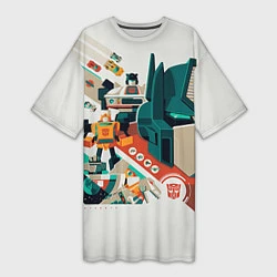 Женская длинная футболка Transformers City