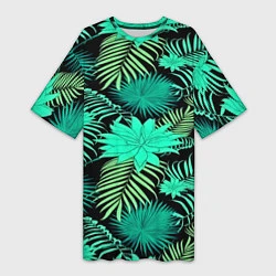 Женская длинная футболка Tropical pattern