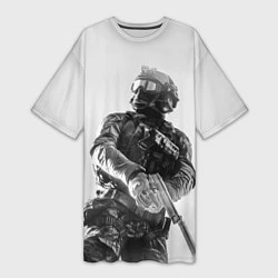 Женская длинная футболка Battlefield Soldier