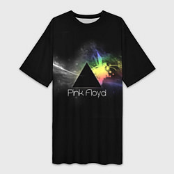Футболка женская длинная Pink Floyd Logo, цвет: 3D-принт