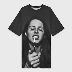 Футболка женская длинная Lana Del Rey, цвет: 3D-принт