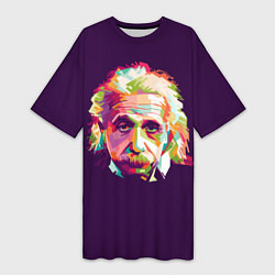 Женская длинная футболка Альберт Эйнштейн: Арт