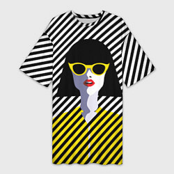 Женская длинная футболка Pop art girl