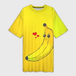 Футболка женская длинная Just Banana (Yellow), цвет: 3D-принт