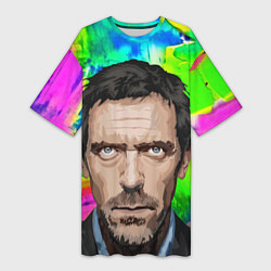 Футболка женская длинная House MD: Colour Art, цвет: 3D-принт