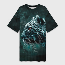 Женская длинная футболка Леопард