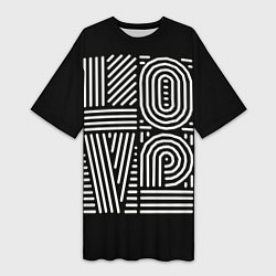 Женская длинная футболка L O V E