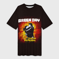 Женская длинная футболка Поцелуй Green Day