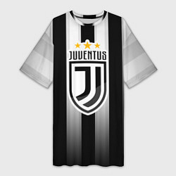 Футболка женская длинная Juventus FC: New logo, цвет: 3D-принт