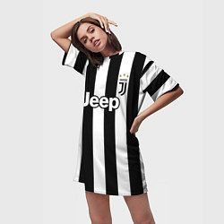 Футболка женская длинная Juventus FC: Dybala Home 17/18, цвет: 3D-принт — фото 2