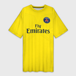 Футболка женская длинная PSG FC: Neymar Away 17/18, цвет: 3D-принт