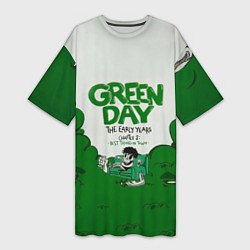 Футболка женская длинная Green Day: The early years, цвет: 3D-принт