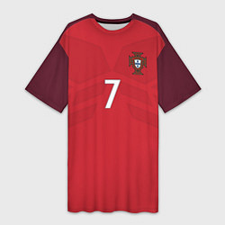 Женская длинная футболка Сборная Португалии: Роналду ЧМ-2018