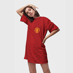 Футболка женская длинная Manchester United: Red Lines, цвет: 3D-принт — фото 2