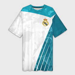 Футболка женская длинная FC Real Madrid: Abstract, цвет: 3D-принт