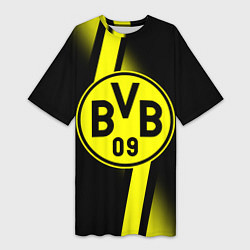 Футболка женская длинная FC Borussia Dortmund: Storm, цвет: 3D-принт