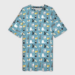 Женская длинная футболка Породы кошек