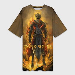 Женская длинная футболка Dark Souls: Flame Knight