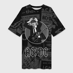 Женская длинная футболка AC/DC: Black Devil